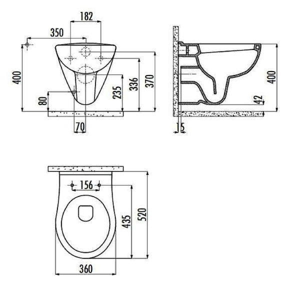 Унитаз Creavit Yedigoller YG320.00100 подвесной Белый без сиденья Унитаз Creavit Yedigoller YG320.00100 подвесной Белый без сиденья