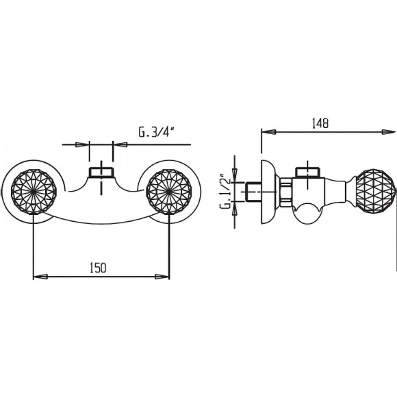 Смеситель для душа Cezares Atlantis ATLANTIS-DS-02-Sw Бронза Смеситель для душа Cezares Atlantis ATLANTIS-DS-02-Sw Бронза