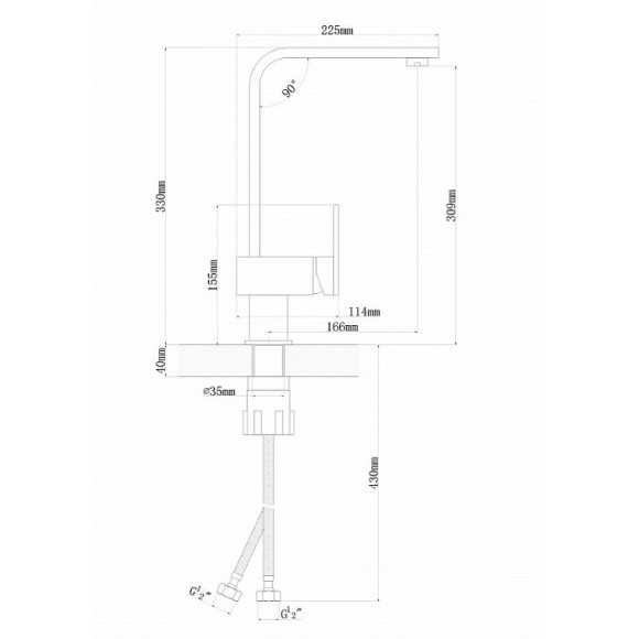 Смеситель для кухни Florentina Сильвер 313.15H.1123.105 Коричневый