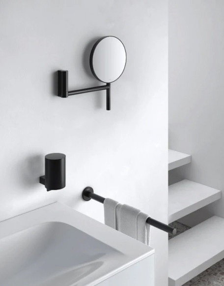 Косметическое зеркало Keuco Plan 17649370002 Черное матовое Косметическое зеркало Keuco Plan 17649370002 Черное матовое