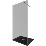 Душевая перегородка Allen Brau Infinity 1 100 3.21014.BA.T профиль Серебро браш стекло тонированное