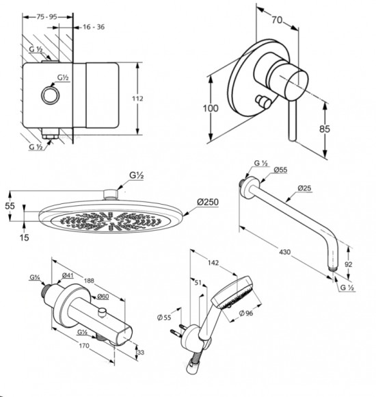 Душевая система Kludi Bozz 386310576 Хром Душевая система Kludi Bozz 386310576 Хром