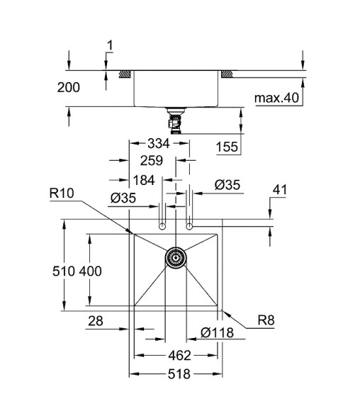 Кухонная мойка Grohe K800 52 31583SD1 Нержавеющая сталь Кухонная мойка Grohe K800 52 31583SD1 Нержавеющая сталь