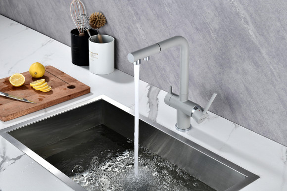 Смеситель для кухни Paulmark Serpentine Se213222-GRS Серый дым Смеситель для кухни Paulmark Serpentine Se213222-GRS Серый дым