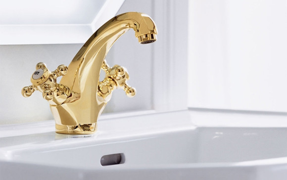 Смеситель для раковины Kludi Adlon 510104520 Золото 23 карат Смеситель для раковины Kludi Adlon 510104520 Золото 23 карат