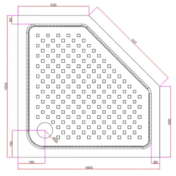 Акриловый поддон для душа Cezares Tray A 100x100 TRAY-A-P-100-15-W Белый