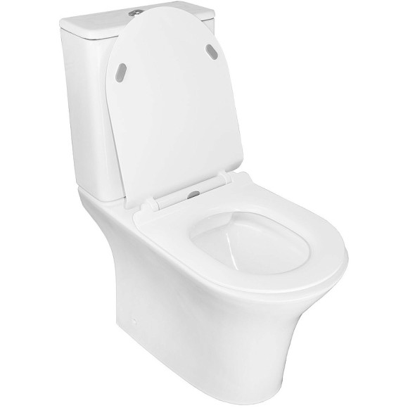 Унитаз компакт Azario Fretta Round AZ-1217+AZ-1216 с бачком и сиденьем Микролифт