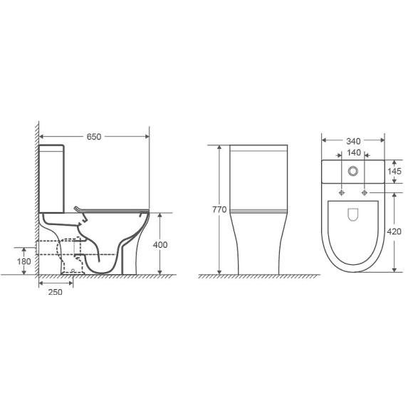 Унитаз компакт Azario Fretta Round AZ-1217+AZ-1216 с бачком и сиденьем Микролифт