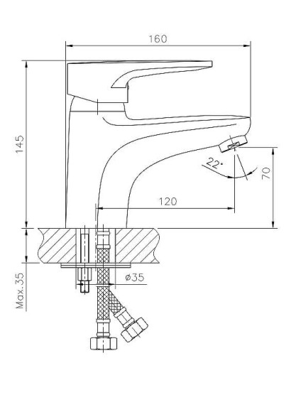 Смеситель для раковины Haiba HB1068 Хром