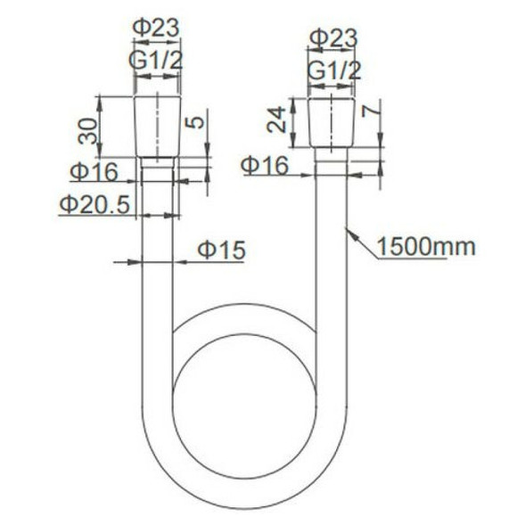 Душевой шланг Caprigo Parts 98-515-NER Черный матовый Душевой шланг Caprigo Parts 98-515-NER Черный матовый