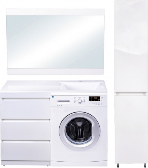 Тумба под раковину Style Line Даллас 120 Люкс Plus СС-00002272 3 ящика Белая Тумба под раковину Style Line Даллас 120 Люкс Plus СС-00002272 3 ящика Белая