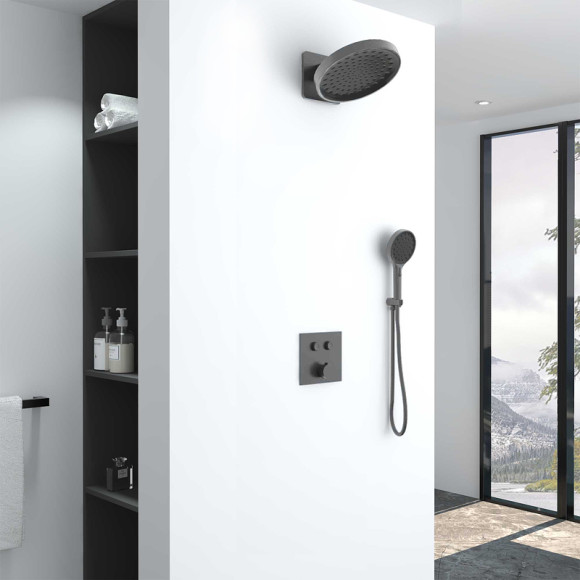 Душевая система Vincea VSFW-421I3GM Вороненая сталь