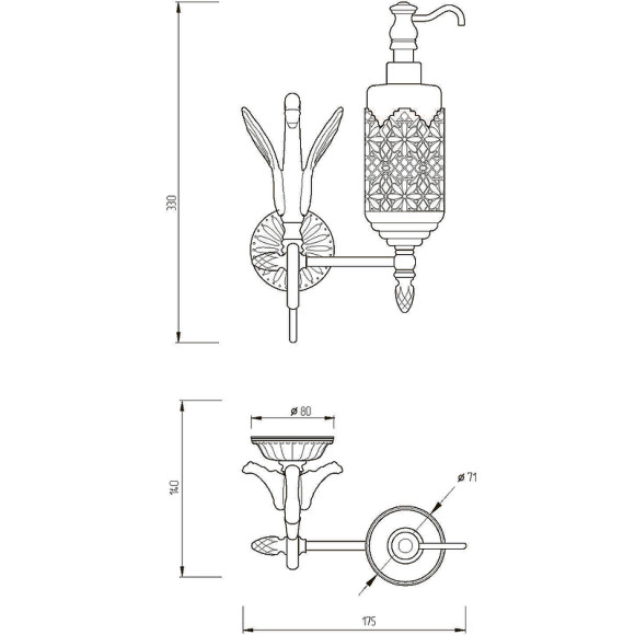 Дозатор для жидкого мыла Migliore Luxor 26165 Золото