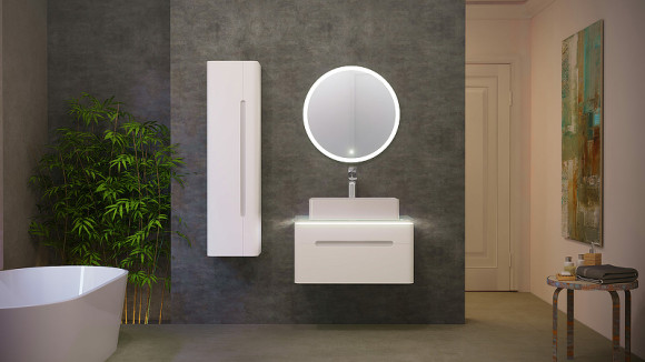 Зеркало Jorno Shine 65 Shi.02.65/W с подсветкой с сенсорным выключателем