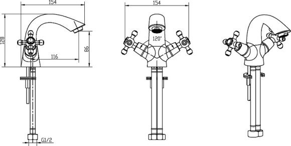 Смеситель для раковины Boheme Medici Presente 311-SW Бронза