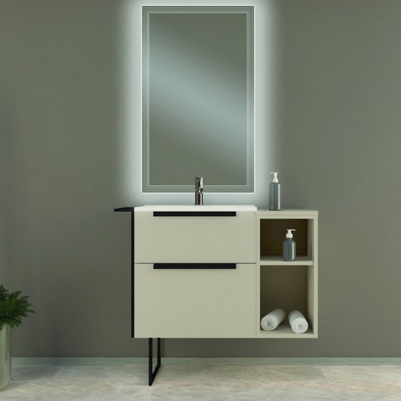 Тумба под раковину Cezares Urban 74 55159 подвесная Spatolato bianco без ножки и боковой полки