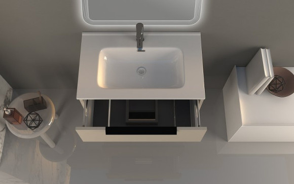 Тумба под раковину Cezares Urban 74 55159 подвесная Spatolato bianco без ножки и боковой полки