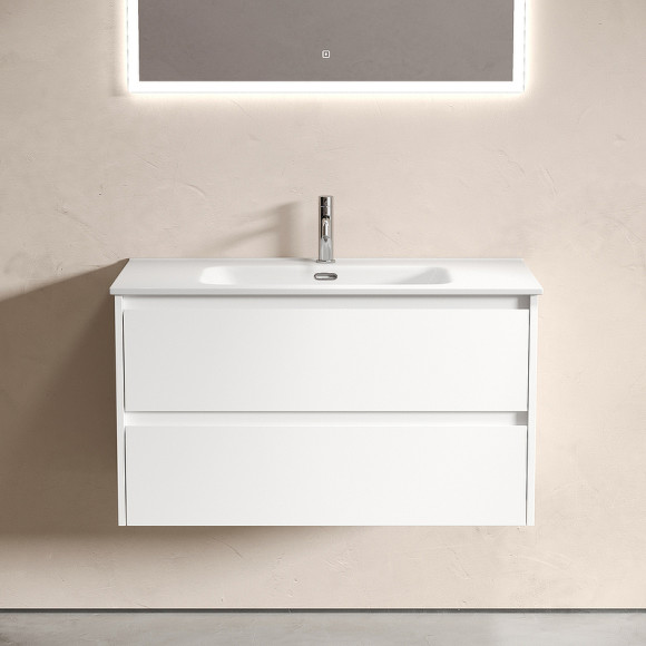 Тумба под раковину Sancos Libra 90 LB90W подвесная Белый глянец