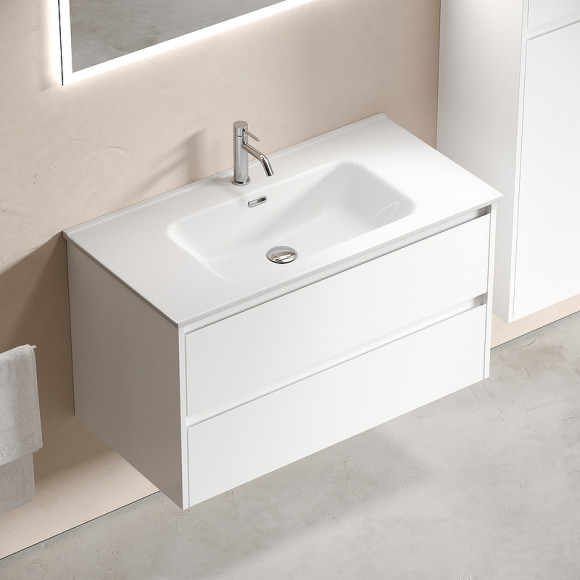 Тумба под раковину Sancos Libra 90 LB90W подвесная Белый глянец