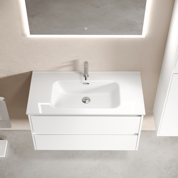 Тумба под раковину Sancos Libra 90 LB90W подвесная Белый глянец