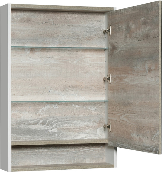 Зеркальный шкаф Aquaton Капри 60 1A230302KPDA0 с подсветкой Бетон пайн Белый