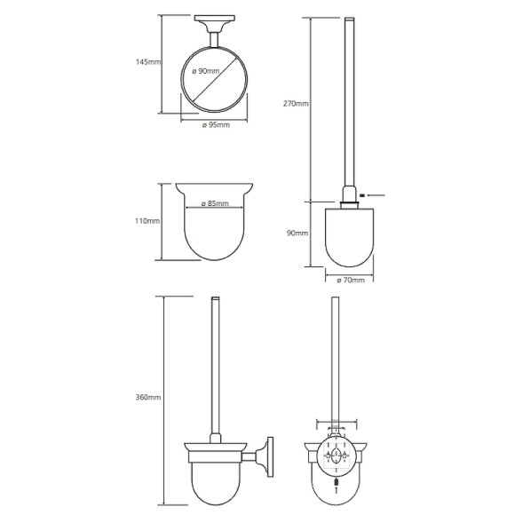 Ершик для унитаза Bemeta Retro bronze 144113017 Бронза Ершик для унитаза Bemeta Retro bronze 144113017 Бронза