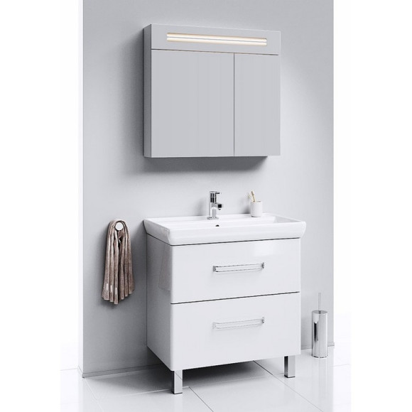 Зеркальный шкаф Aqwella Нео 80 Neo.04.08 с подсветкой Белый Зеркальный шкаф Aqwella Нео 80 Neo.04.08 с подсветкой Белый