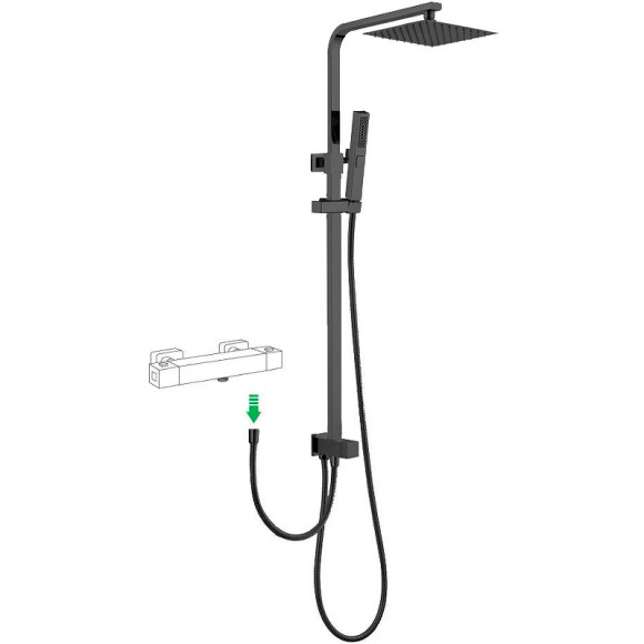 Душевая система Allen Brau Infinity 5.21031-31 Черная матовая Душевая система Allen Brau Infinity 5.21031-31 Черная матовая