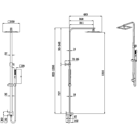 Душевая система Allen Brau Infinity 5.21031-31 Черная матовая Душевая система Allen Brau Infinity 5.21031-31 Черная матовая