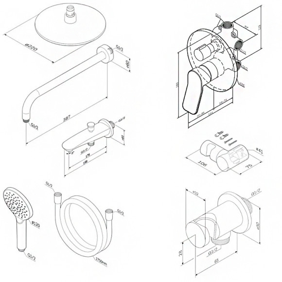 Душевая система AM.PM X-Joy FB85A3RH10 Хром