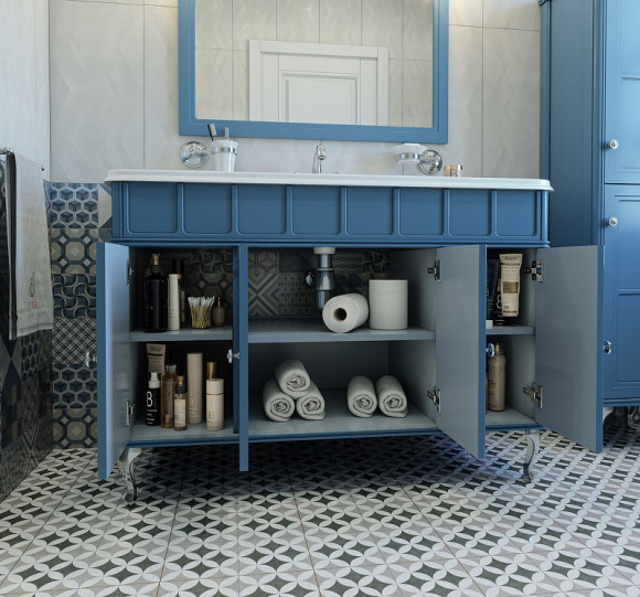 Тумба под раковину Caprigo Borgo 120 33425-B136 Синяя матовая Тумба под раковину Caprigo Borgo 120 33425-B136 Синяя матовая