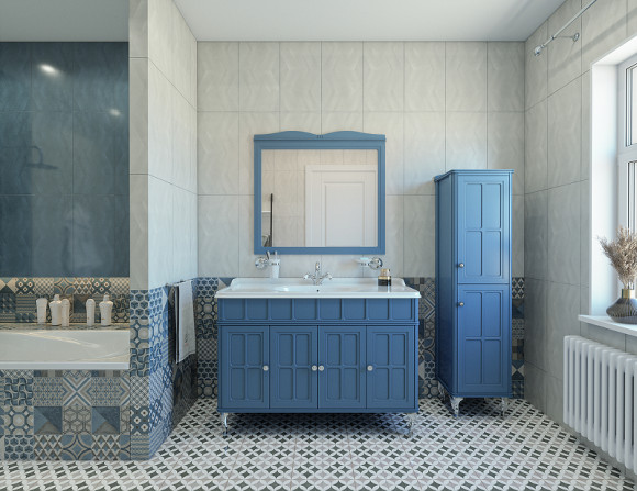 Тумба под раковину Caprigo Borgo 120 33425-B136 Синяя матовая Тумба под раковину Caprigo Borgo 120 33425-B136 Синяя матовая