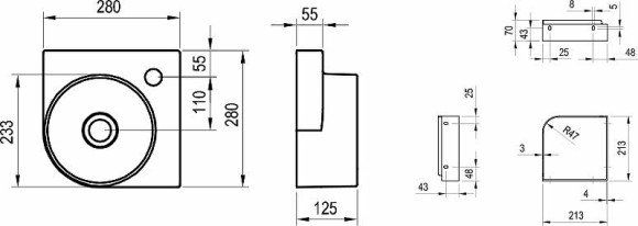 Раковина Ravak Yard 28 C XJX01228000 угловая Белая Раковина Ravak Yard 28 C XJX01228000 угловая Белая