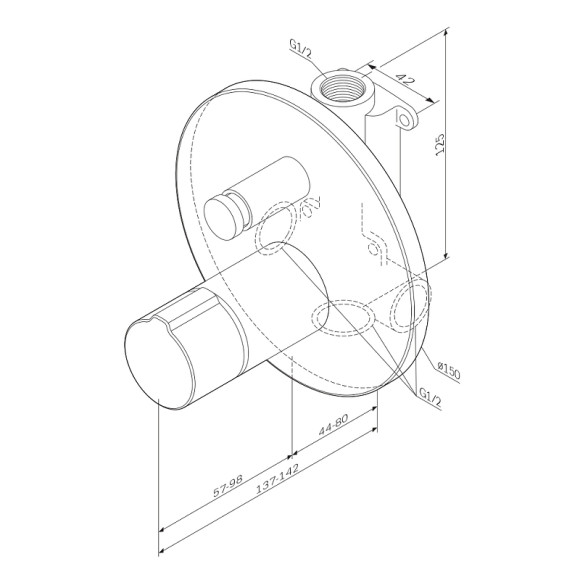 Смеситель для душа AM.PM X-Joy TouchReel F85A45722 Черный матовый