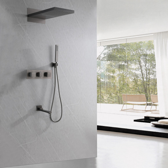 Душевая система Abber Daheim AF8253NG с термостатом Никель Душевая система Abber Daheim AF8253NG с термостатом Никель