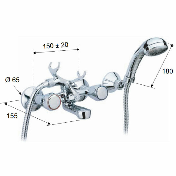 Смеситель для ванны Remer 1000-2000 02Y Хром Смеситель для ванны Remer 1000-2000 02Y Хром