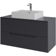 Тумба с раковиной Orange Line 100 Li-100TugMDF+B04-500W подвесная Графит матовый