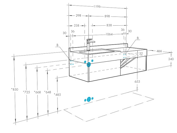 Тумба под раковину Aquaton Сакура 120 1A219701SKW80 подвесная Ольха наварра Белый глянец