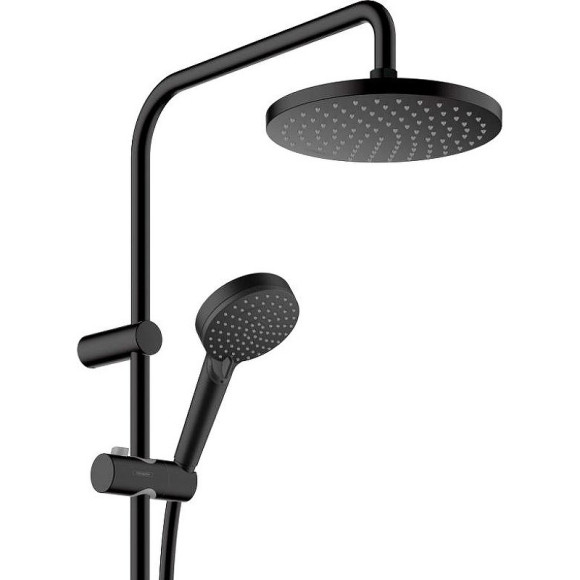 Душевая система Hansgrohe Vernis Blend Showerpipe 26276670 с термостатом Черная матовая