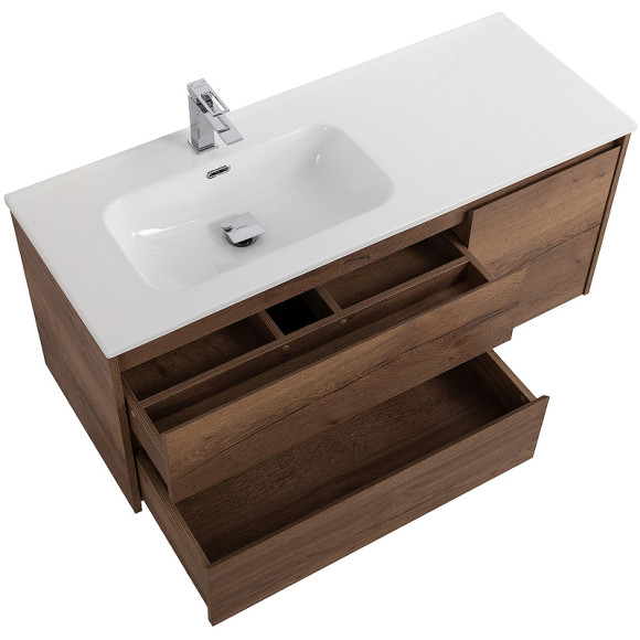 Тумба под раковину BelBagno Kraft 120 L KRAFT-1200-2C-1A-SO-RT-L подвесная Rovere Tabacco Тумба под раковину BelBagno Kraft 120 L KRAFT-1200-2C-1A-SO-RT-L подвесная Rovere Tabacco