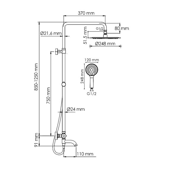 Душевая система WasserKRAFT A188.208.207.PG Thermo с термостатом Золото глянцевое Душевая система WasserKRAFT A188.208.207.PG Thermo с термостатом Золото глянцевое