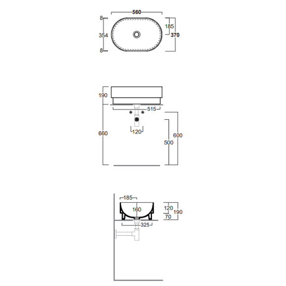 Раковина-чаша Simas Po-mo 56 PO02bi Белая Раковина-чаша Simas Po-mo 56 PO02bi Белая