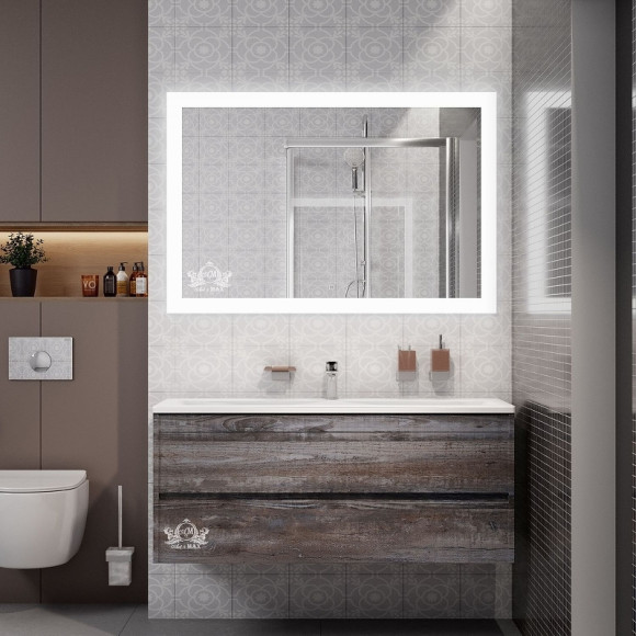 Зеркало Art&Max Soli AM-Sol-1000-700-DS-F-H с подсветкой с сенсорным выключателем Зеркало Art&Max Soli AM-Sol-1000-700-DS-F-H с подсветкой с сенсорным выключателем