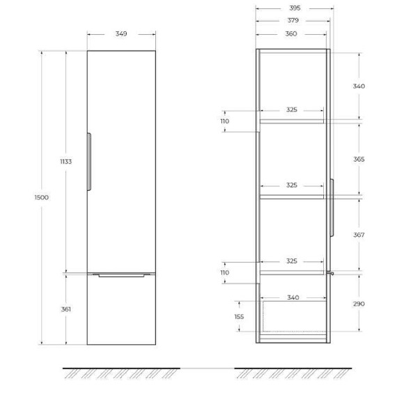 Шкаф пенал Cezares Premium 35 55501 подвесной Bianco opaco Шкаф пенал Cezares Premium 35 55501 подвесной Bianco opaco