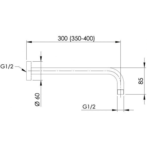 Кронштейн для верхнего душа Remer 343L30 Хром Кронштейн для верхнего душа Remer 343L30 Хром