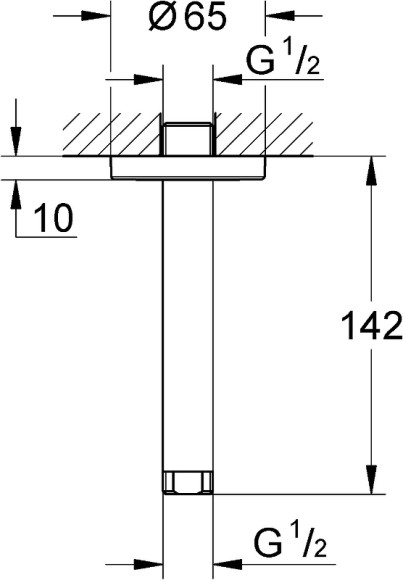 Кронштейн для верхнего душа Grohe Rainshower 28724000 Хром Кронштейн для верхнего душа Grohe Rainshower 28724000 Хром