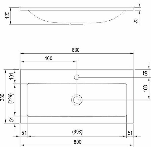 Раковина Ravak Clear 80 XJJ01180000 Белая