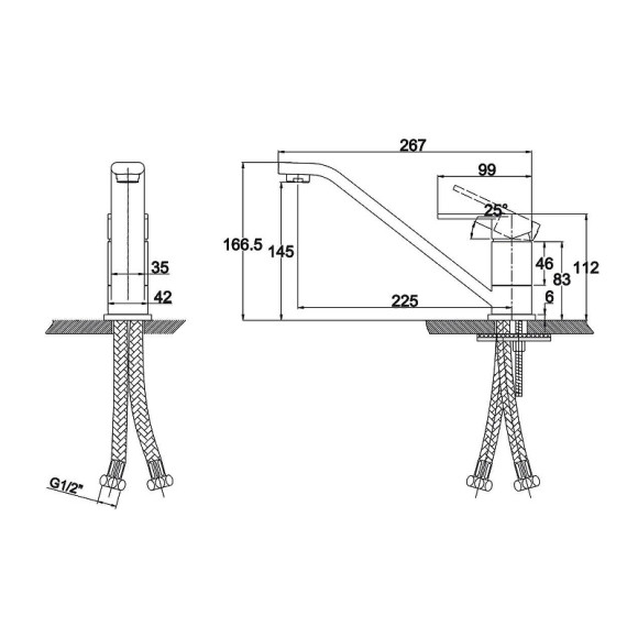 Смеситель для кухни Kaiser Sonat 34033-1 Песочный мрамор