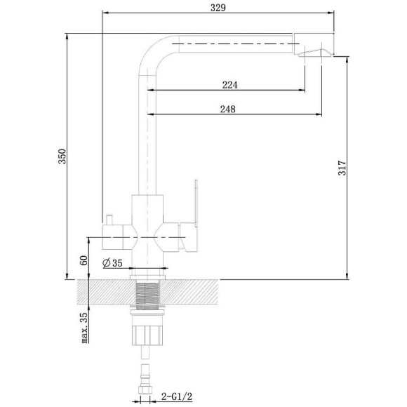 Смеситель для кухни Orange Steel M99-008ni Никель Смеситель для кухни Orange Steel M99-008ni Никель