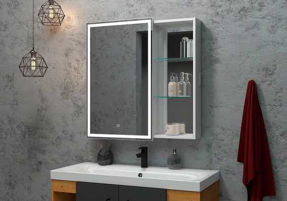 Зеркальный шкаф Континент Aperio LED 80 L МВК006 с подсветкой Белый